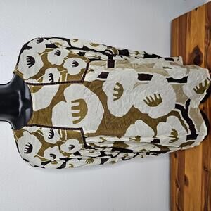 NWOT $128 Bl^nk London x Anthropologie MIRANDA PEASANT M Brown Floral Blouse